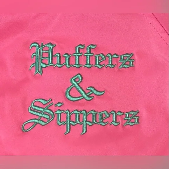 NEW Puffers Pink Nylon Windbreaker Button Up Jacket Men Sz XL Miami Vice - Picture 2 of 7